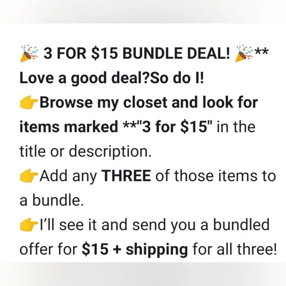 3 for$15 Bundle Offer - Picture 1 of 1
